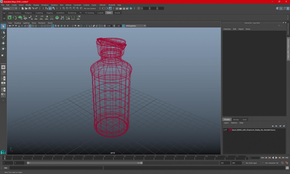 3D Sauce Bottle with Dispenser Empty model