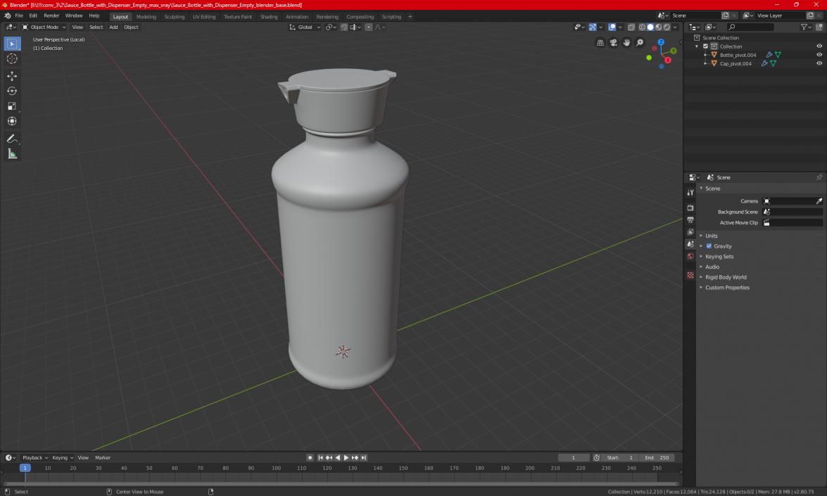 3D Sauce Bottle with Dispenser Empty model