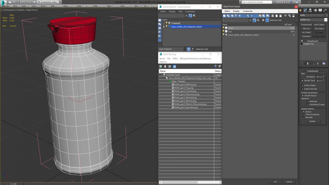 3D Sauce Bottle with Dispenser Empty model