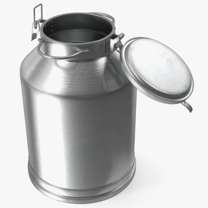 Aluminum Milk Can Empty New 3D