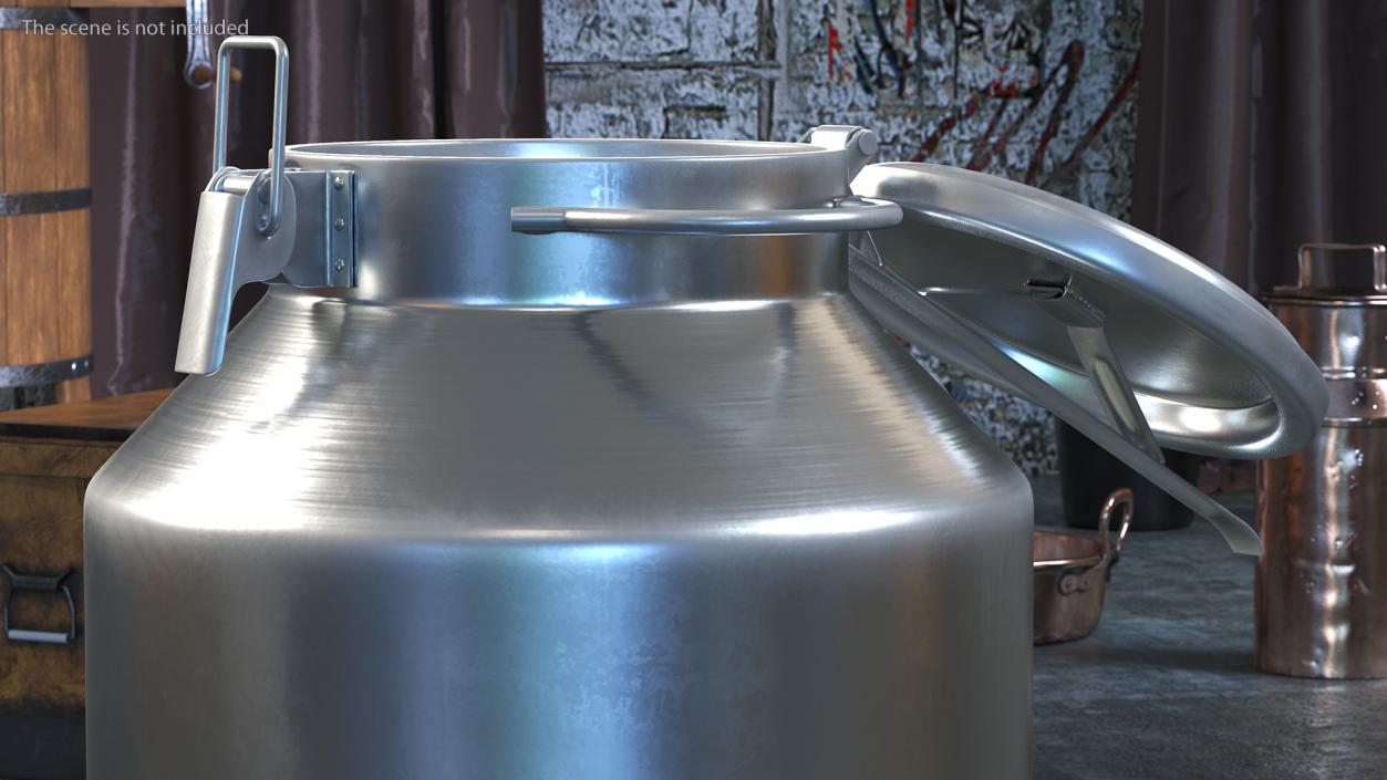 Aluminum Milk Can Empty New 3D