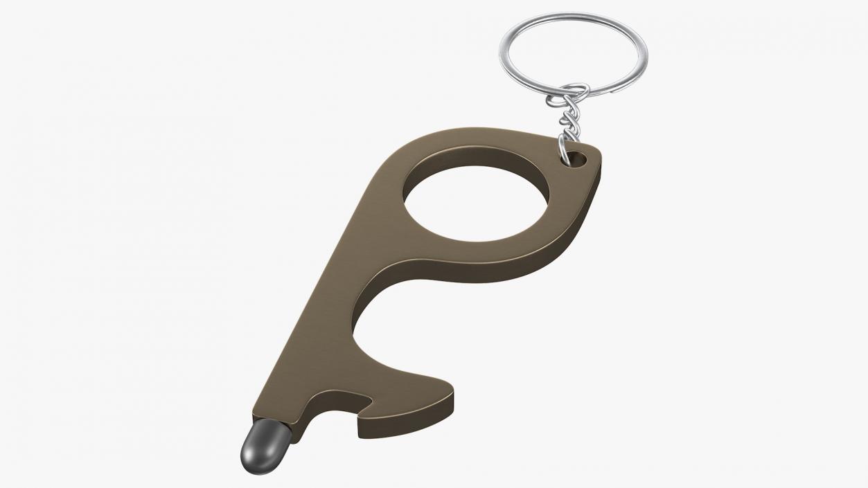 3D No Touch Tool Keychain Brass model