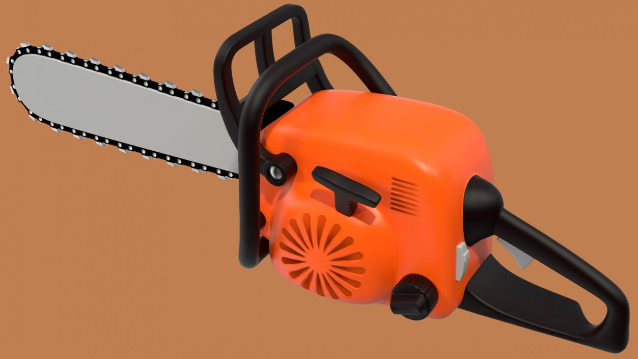 3D Cartoon Beaver with Chainsaw model