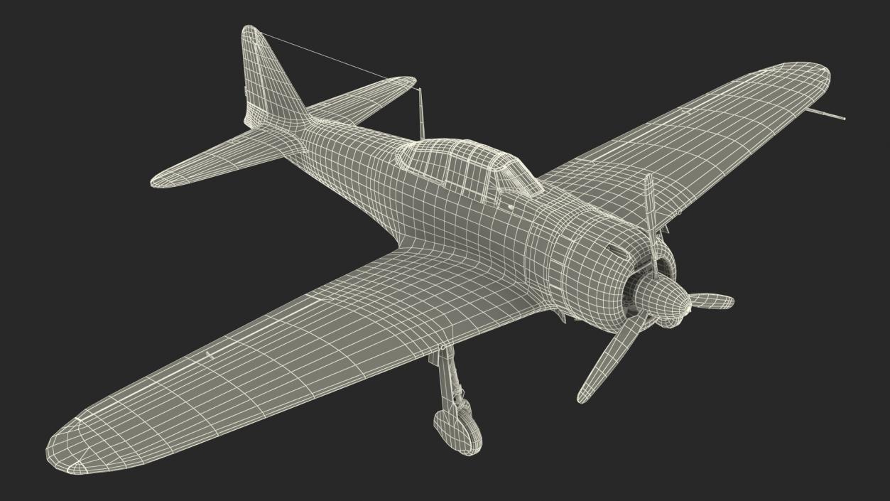 A6M Zero WWII Fighter Aircraft Rigged 3D