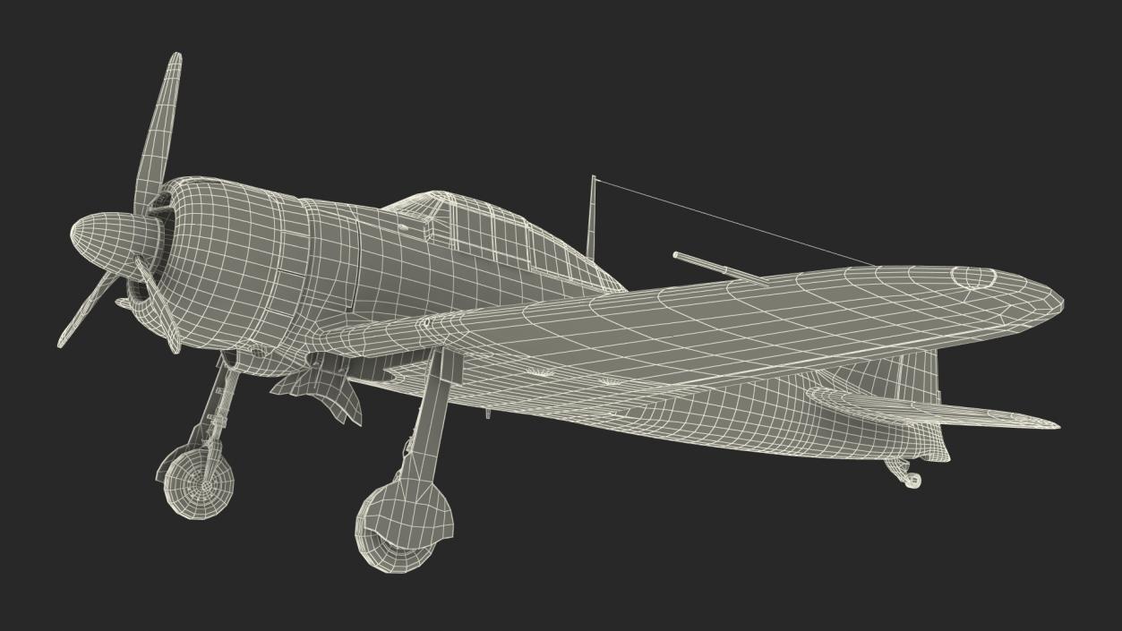 A6M Zero WWII Fighter Aircraft Rigged 3D