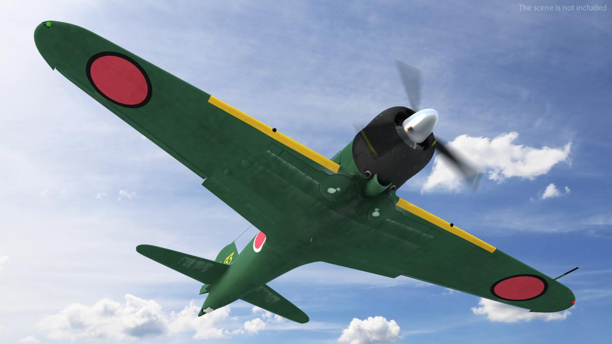 A6M Zero WWII Fighter Aircraft Rigged 3D