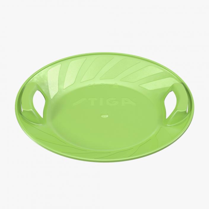 3D Sledge Sliding Dish Snow Round Green