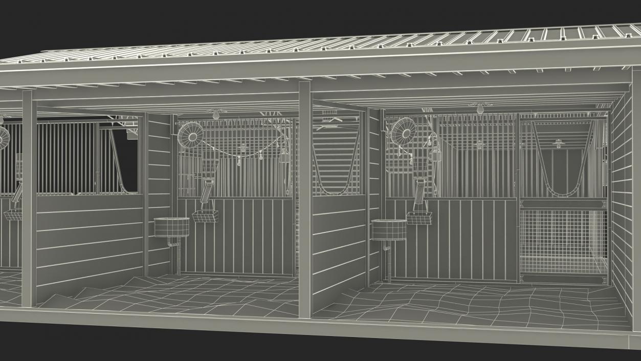 3D Stable Building White