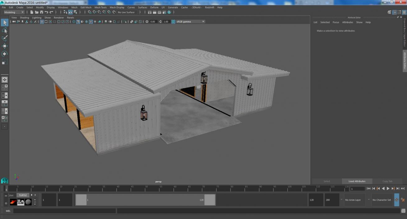 3D Stable Building White