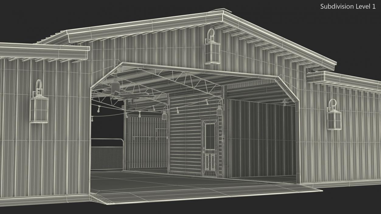 3D Stable Building White