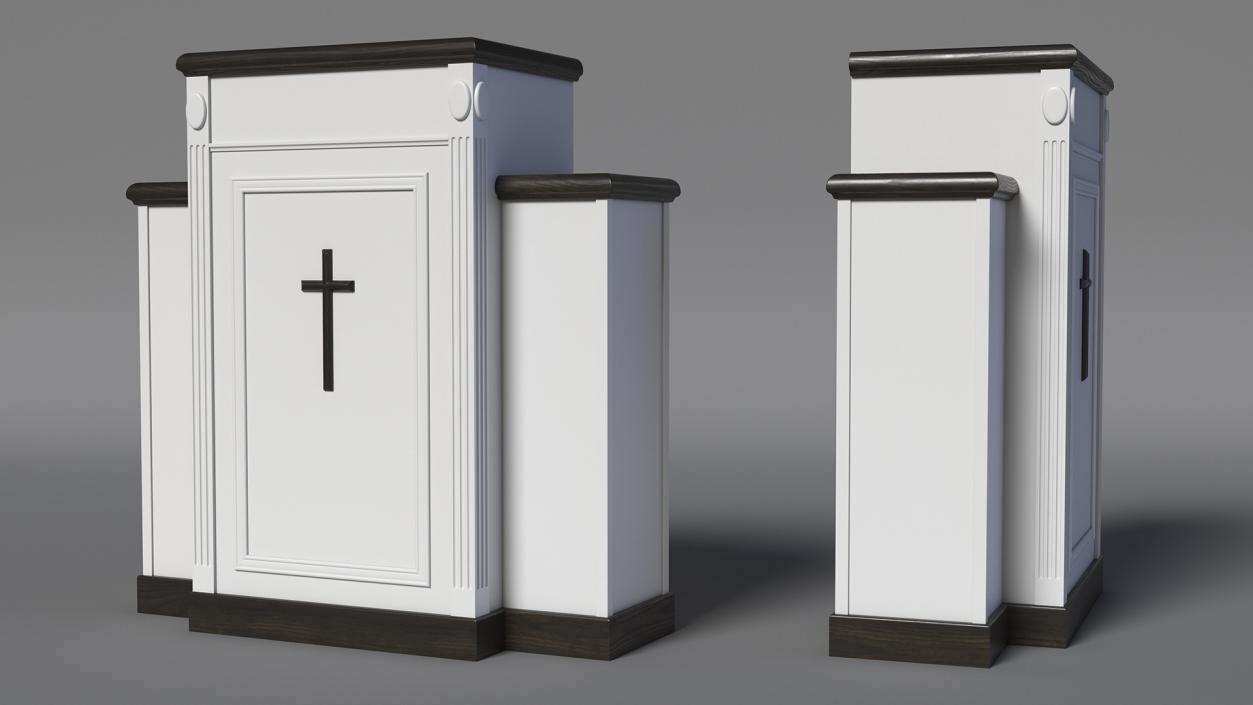 3D model White Church Podium with Cross