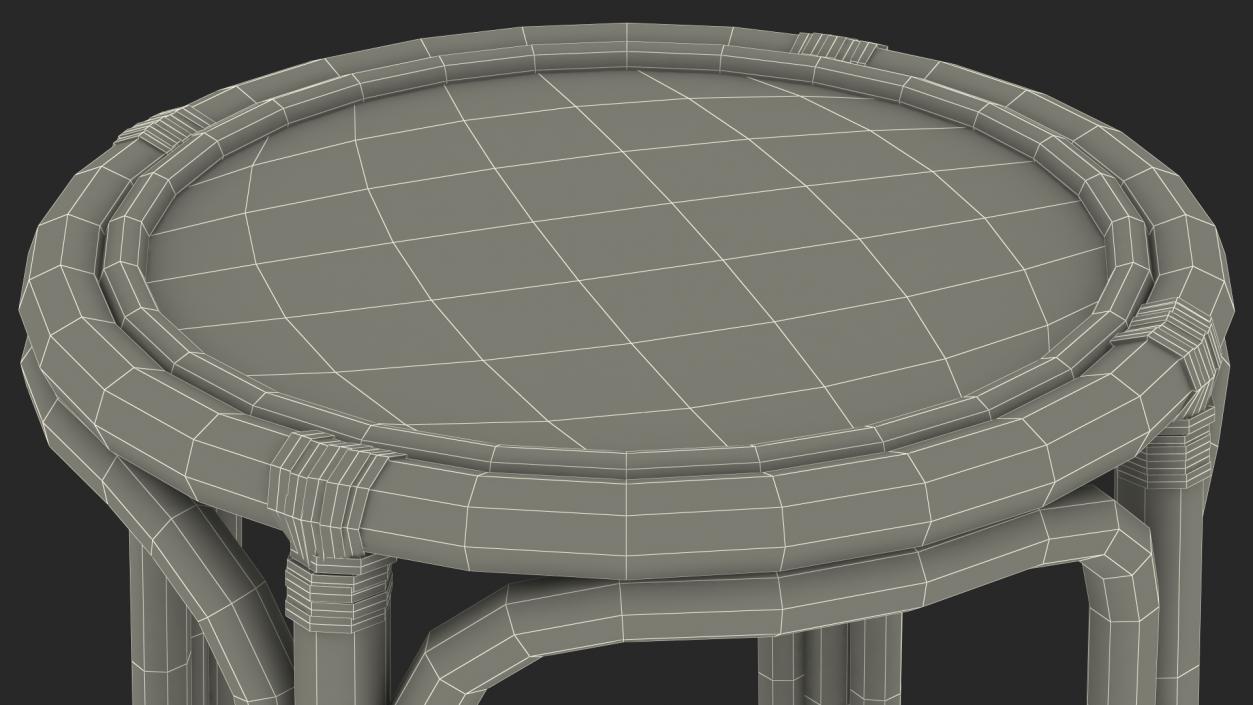 Rattan Backless Counter Stool 3D model