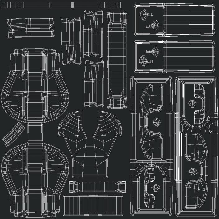 Two Sided Zipper Slider Metal 3D model