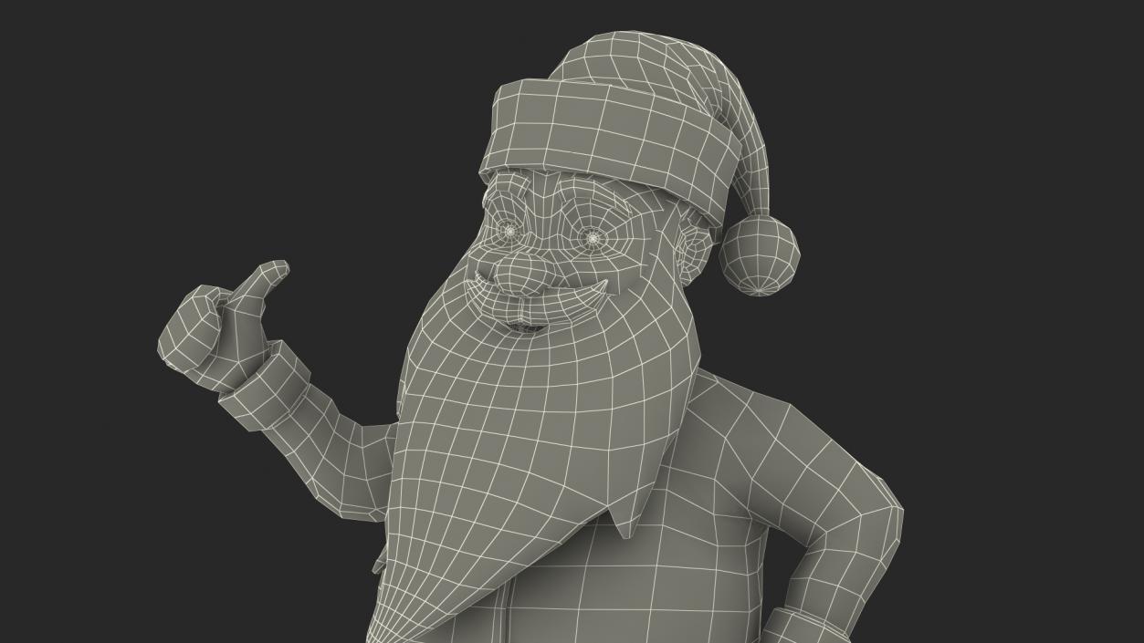 Cartoon Character Santa Claus Standing with Gifts 3D model