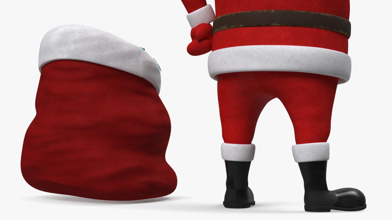 Cartoon Character Santa Claus Standing with Gifts 3D model