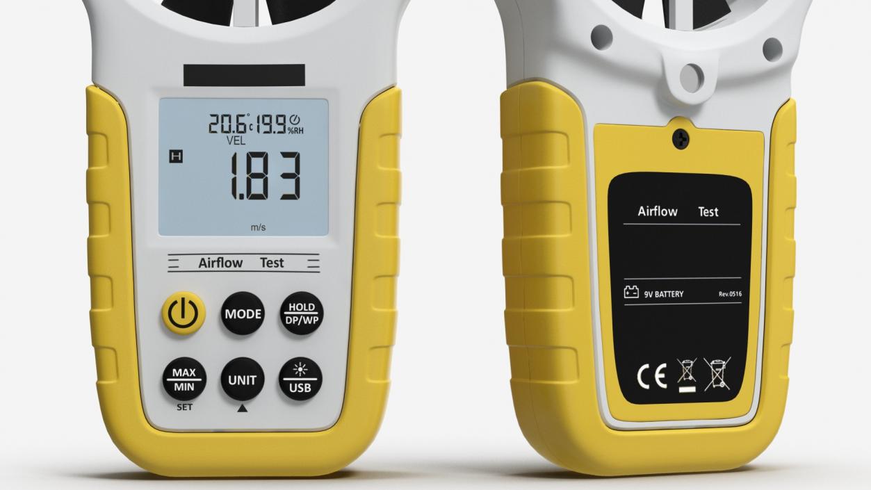 Handheld Digital Anemometer 3D