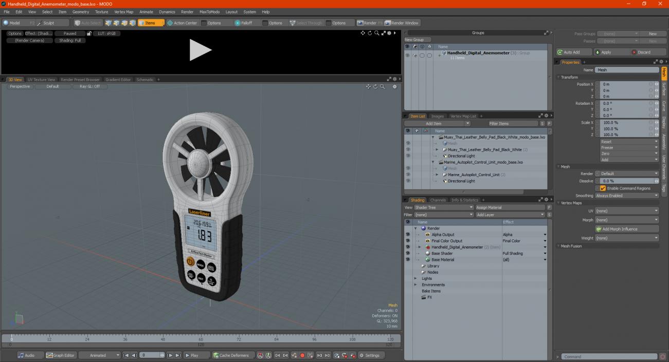 Handheld Digital Anemometer 3D