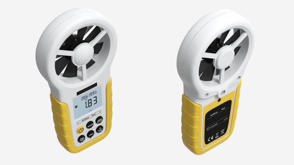 Handheld Digital Anemometer 3D