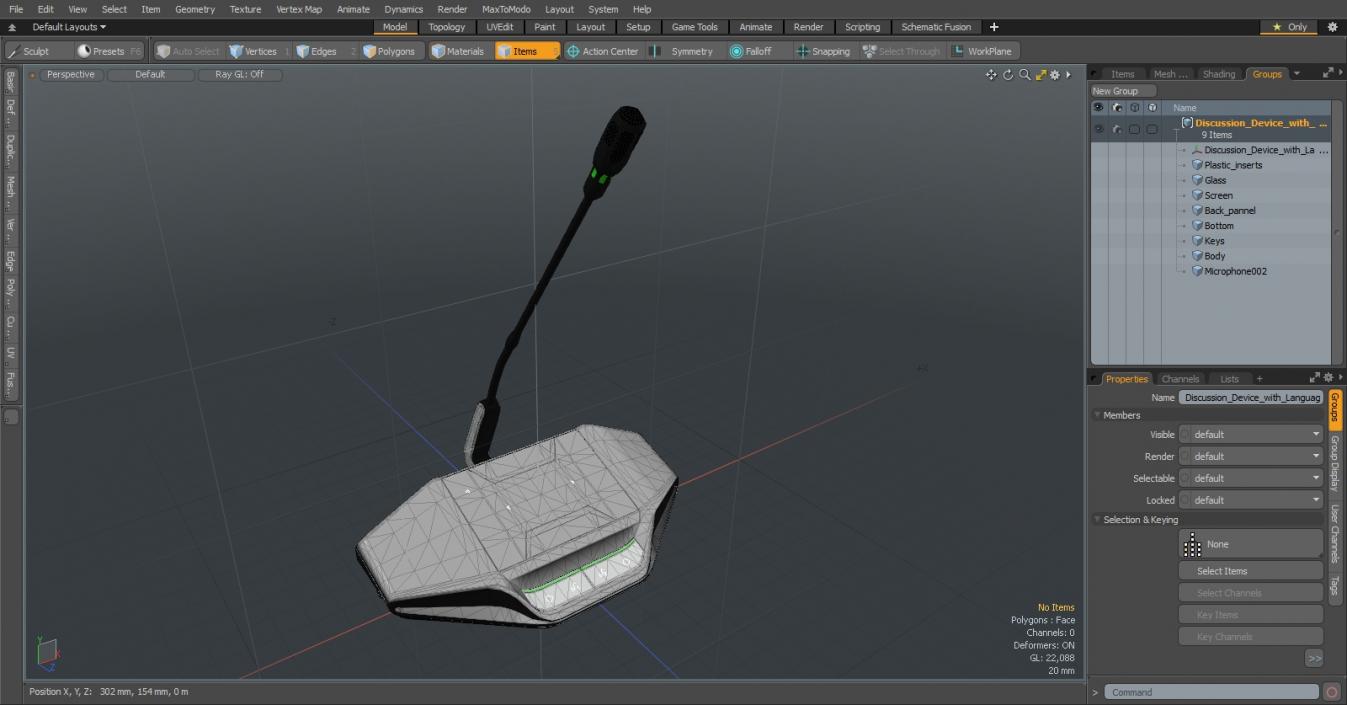 3D model Discussion Device with Language Selector