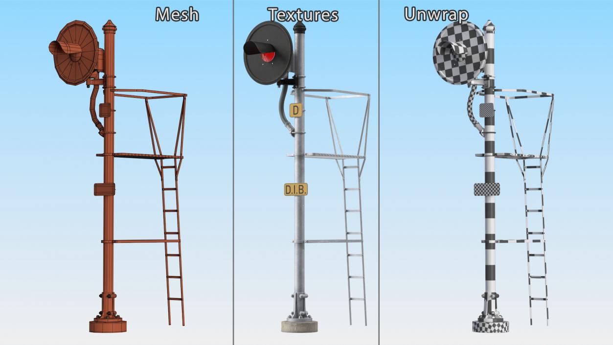 Railroad Signal Single 3D