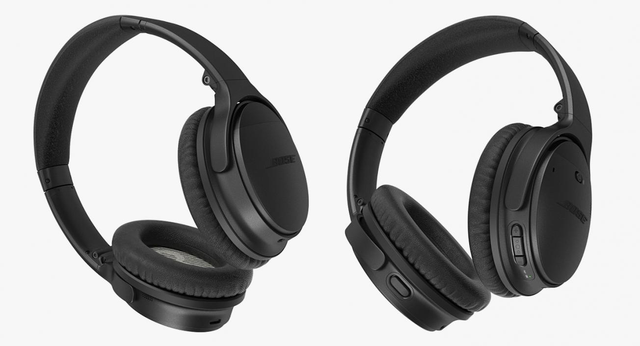 Bose Quiet Comfort Headphones Black Lying On 3D model