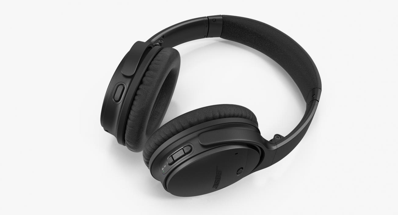 Bose Quiet Comfort Headphones Black Lying On 3D model