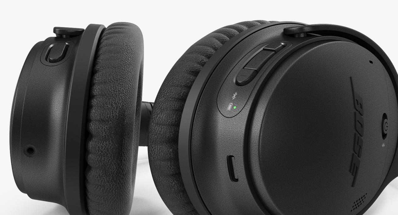 Bose Quiet Comfort Headphones Black Lying On 3D model