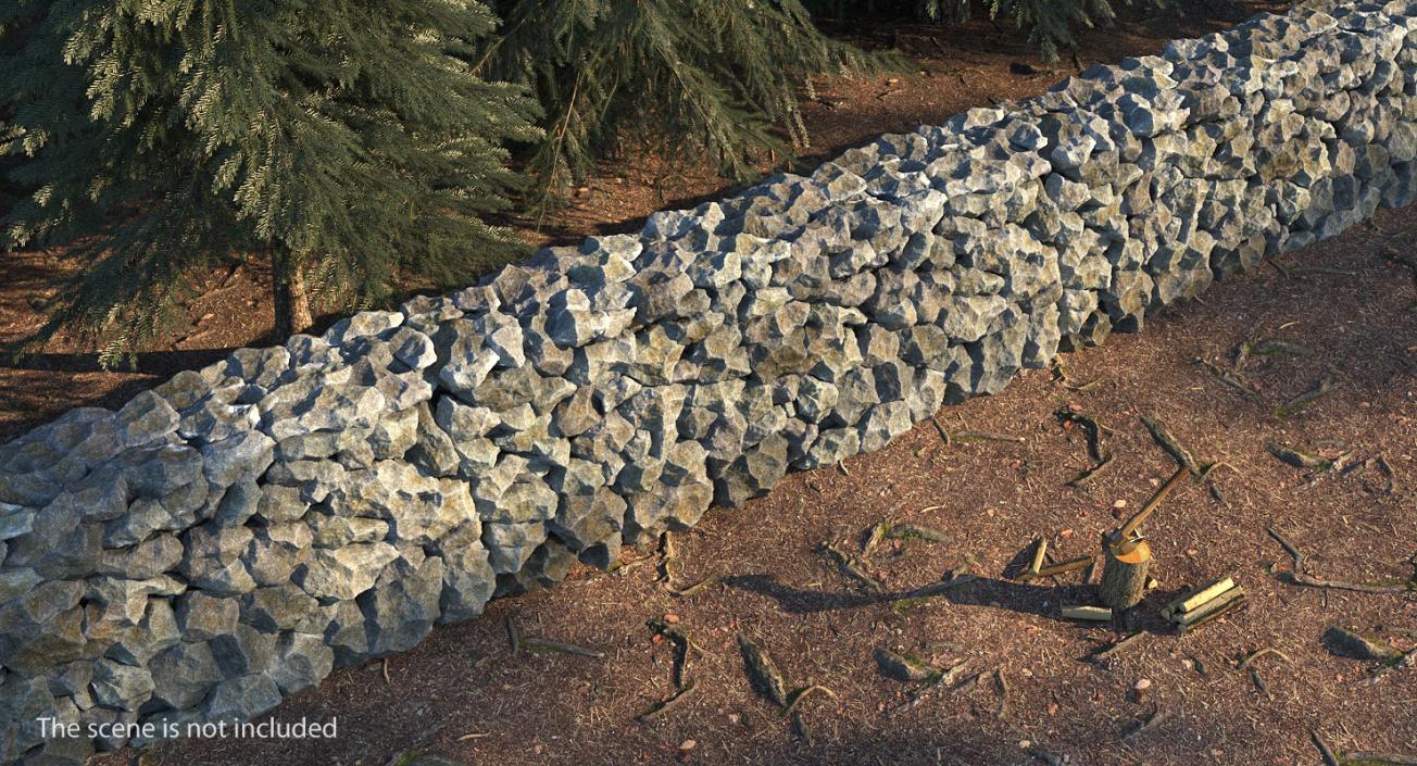 3D Block Stone Wall