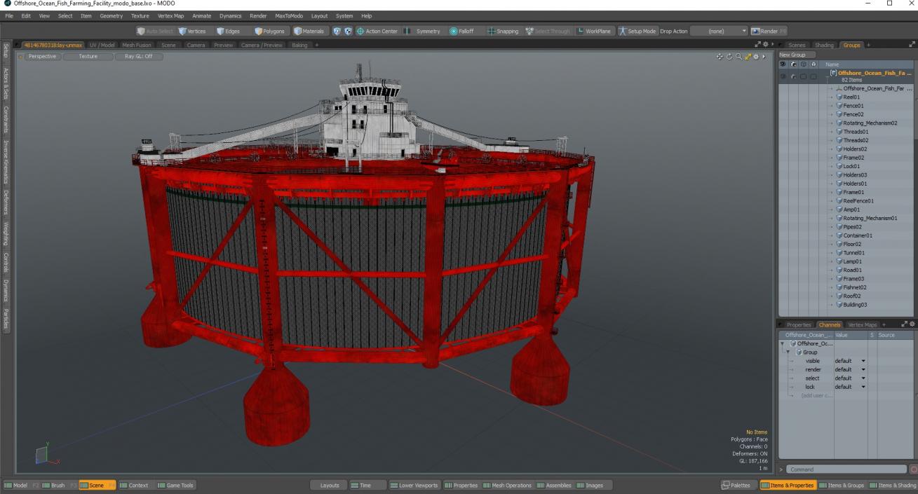 3D Offshore Ocean Fish Farming Facility