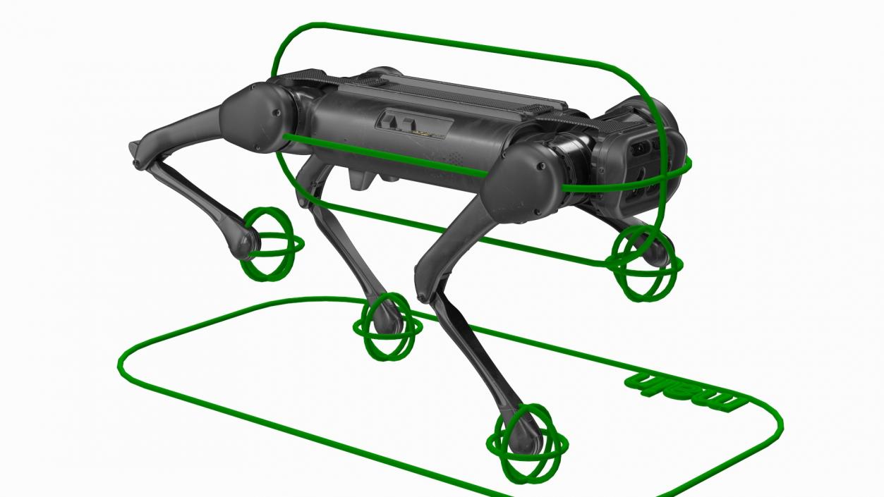 Dirty Robot Dog Rigged 3D