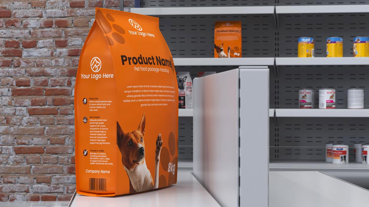 Pet Food Large Package Mockup 3D model