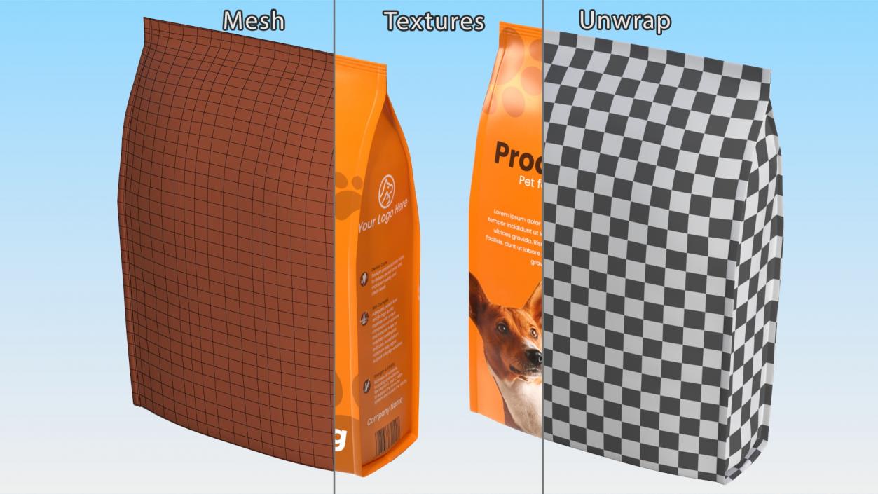 Pet Food Large Package Mockup 3D model