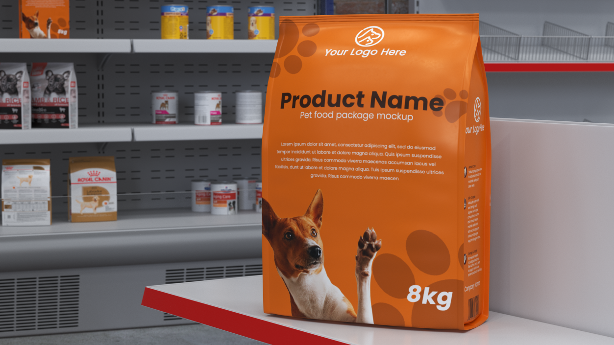 Pet Food Large Package Mockup 3D model