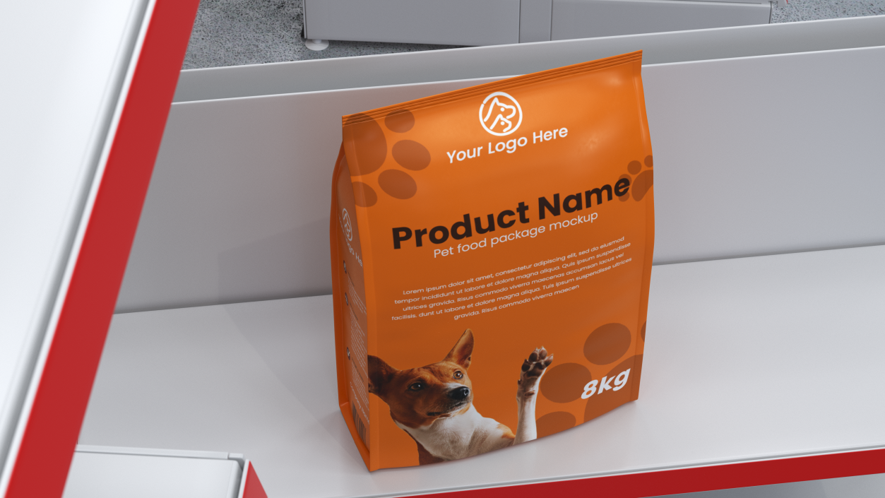 Pet Food Large Package Mockup 3D model