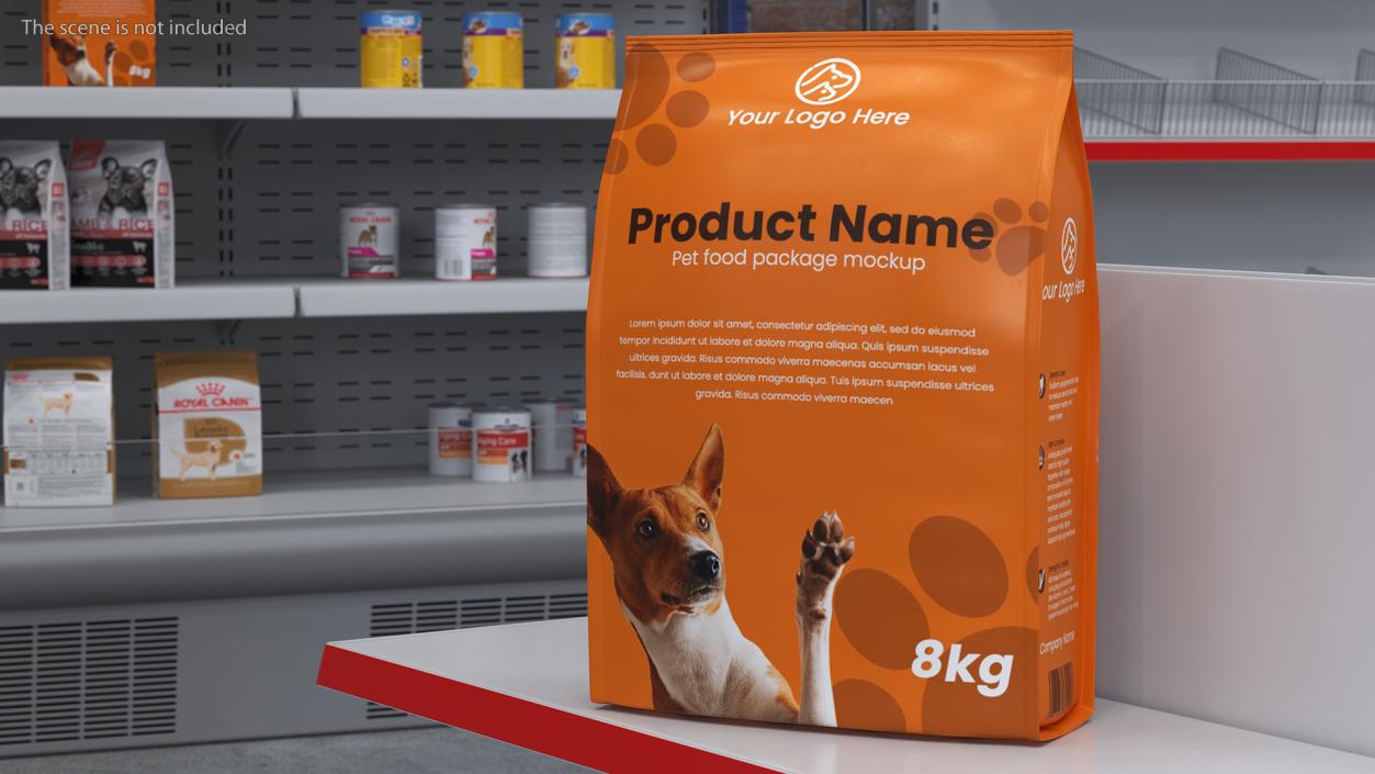 Pet Food Large Package Mockup 3D model