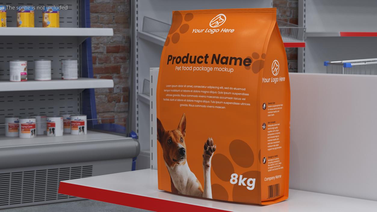 Pet Food Large Package Mockup 3D model