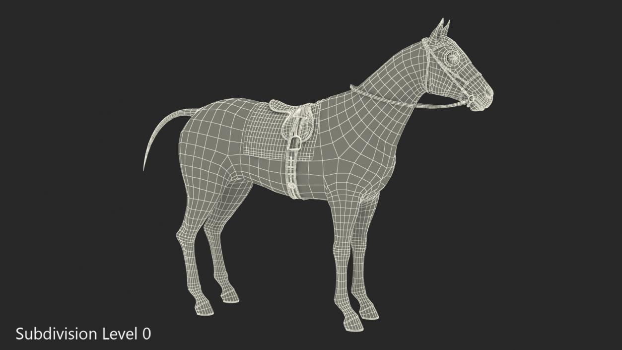 3D model Bay Racing Horse Fur