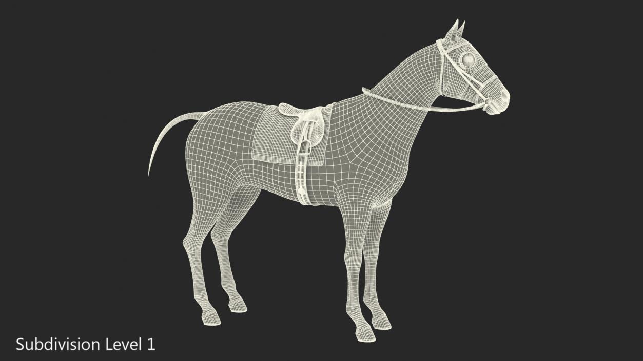 3D model Bay Racing Horse Fur