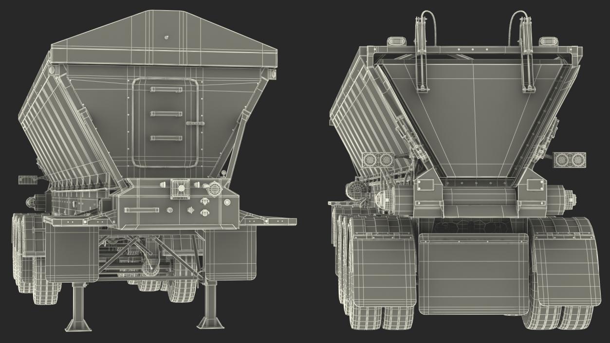 Bottom Trailer Generic Rigged 3D model