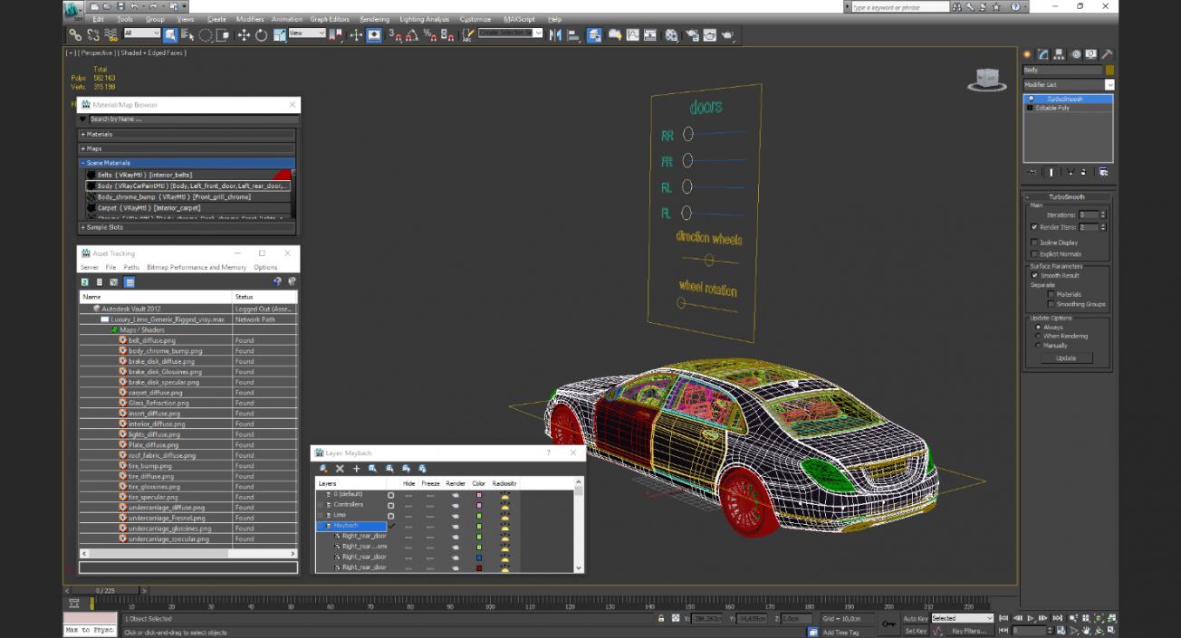 3D Luxury Limo Rigged model