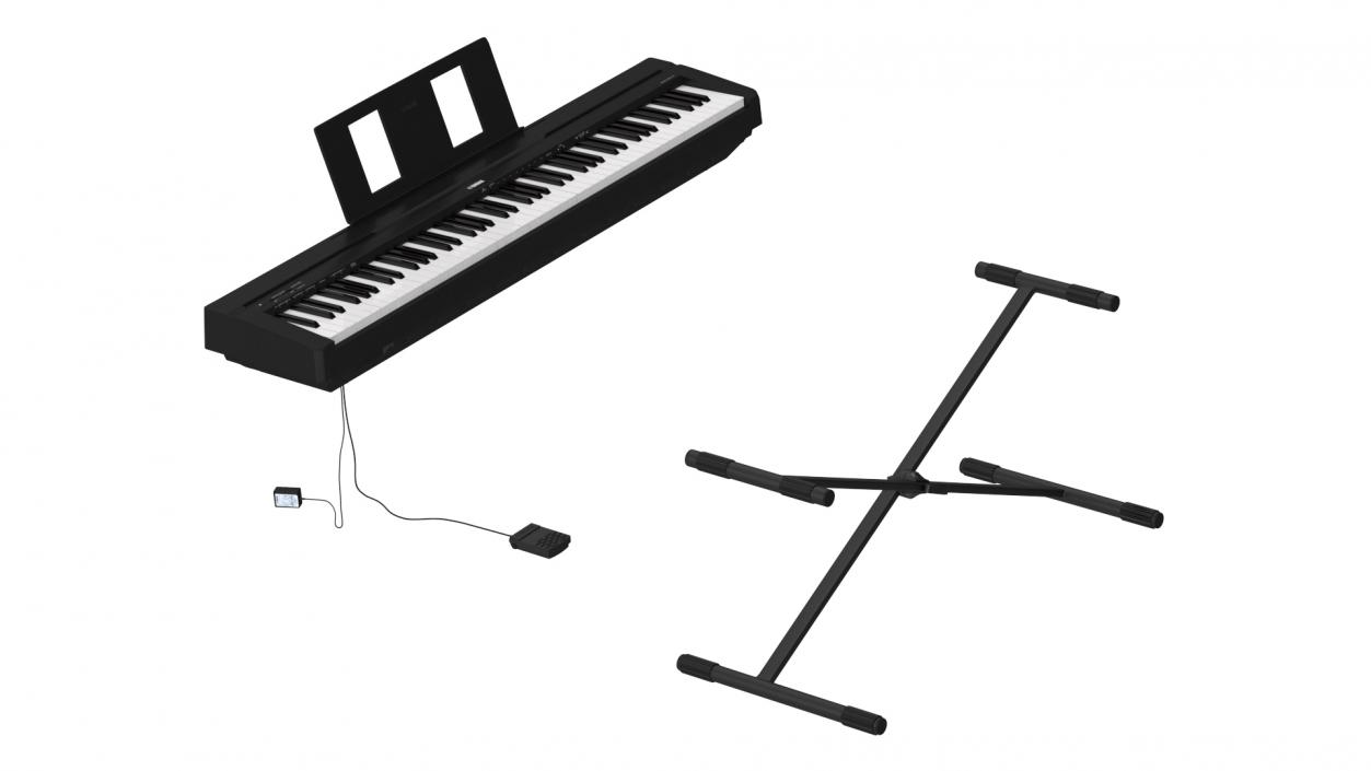 3D Digital Piano Yamaha P45 Stand Mounted model