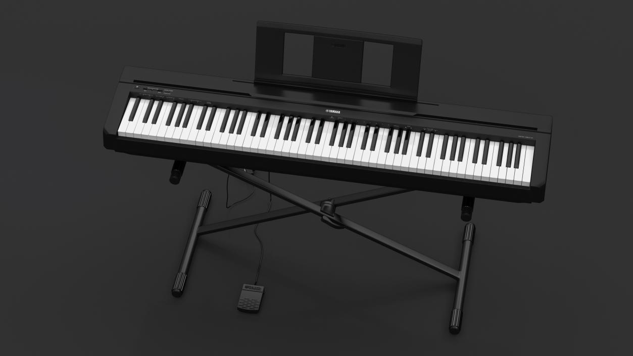 3D Digital Piano Yamaha P45 Stand Mounted model