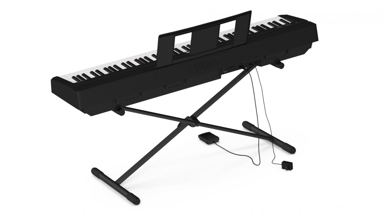 3D Digital Piano Yamaha P45 Stand Mounted model