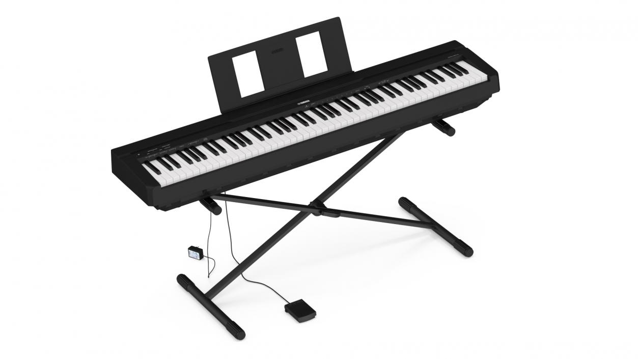 3D Digital Piano Yamaha P45 Stand Mounted model