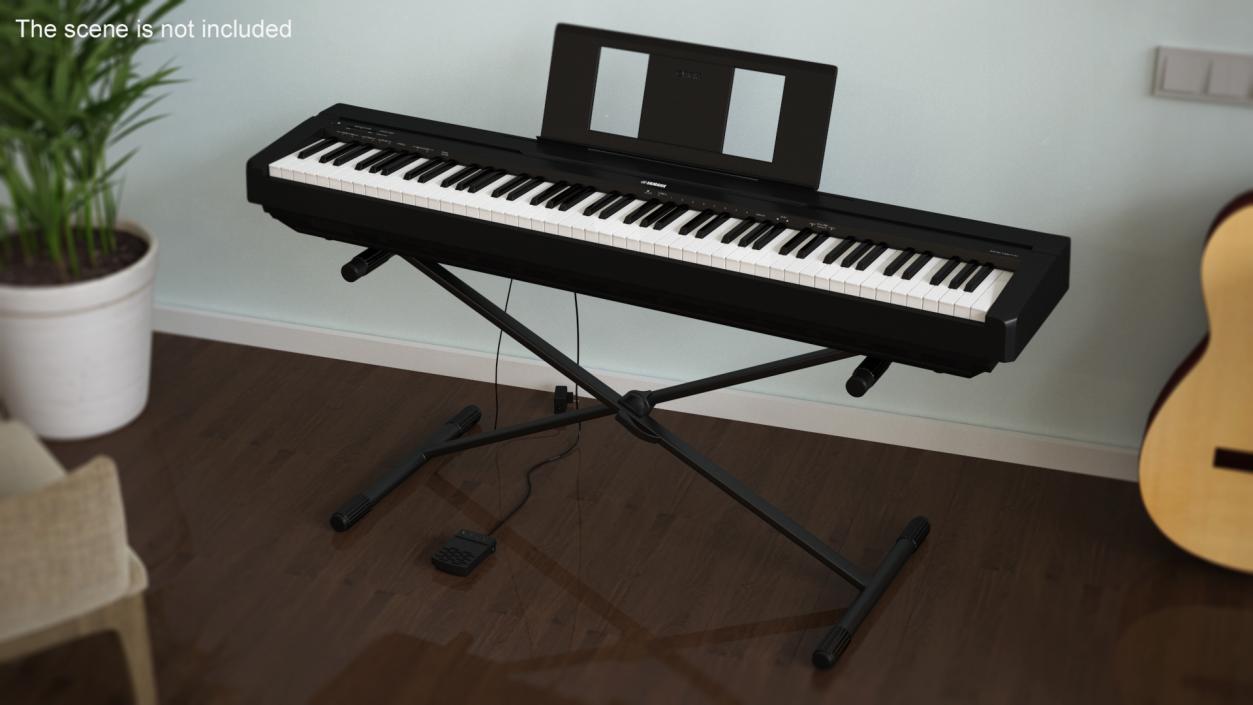 3D Digital Piano Yamaha P45 Stand Mounted model