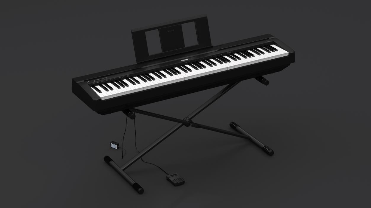 3D Digital Piano Yamaha P45 Stand Mounted model