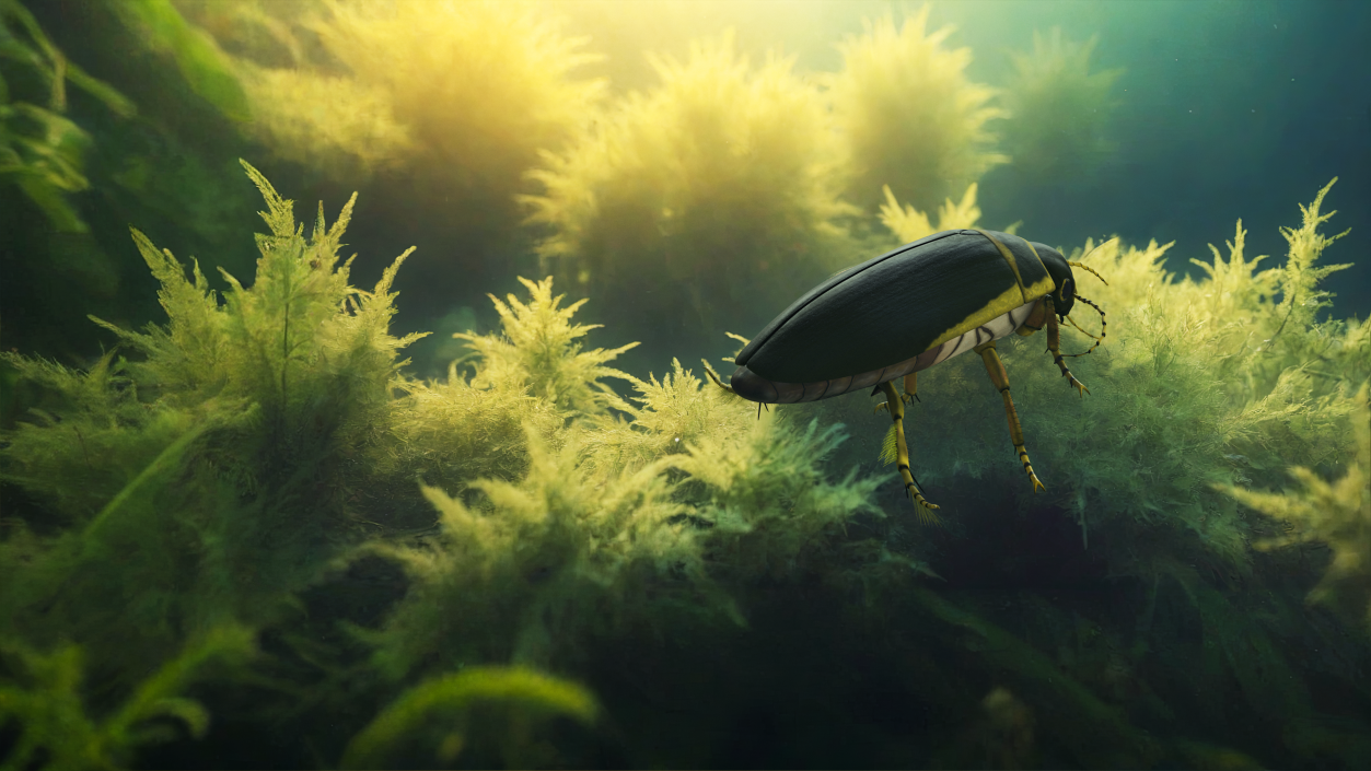 3D Insect Water Beetle Brown Rigged for Maya