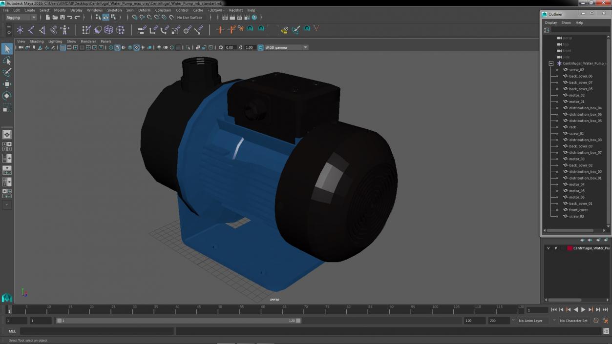 Centrifugal Water Pump 3D