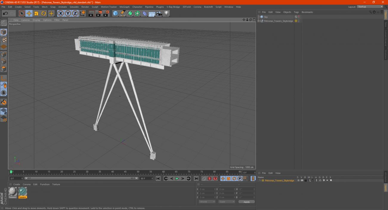 3D model Petronas Towers Skybridge