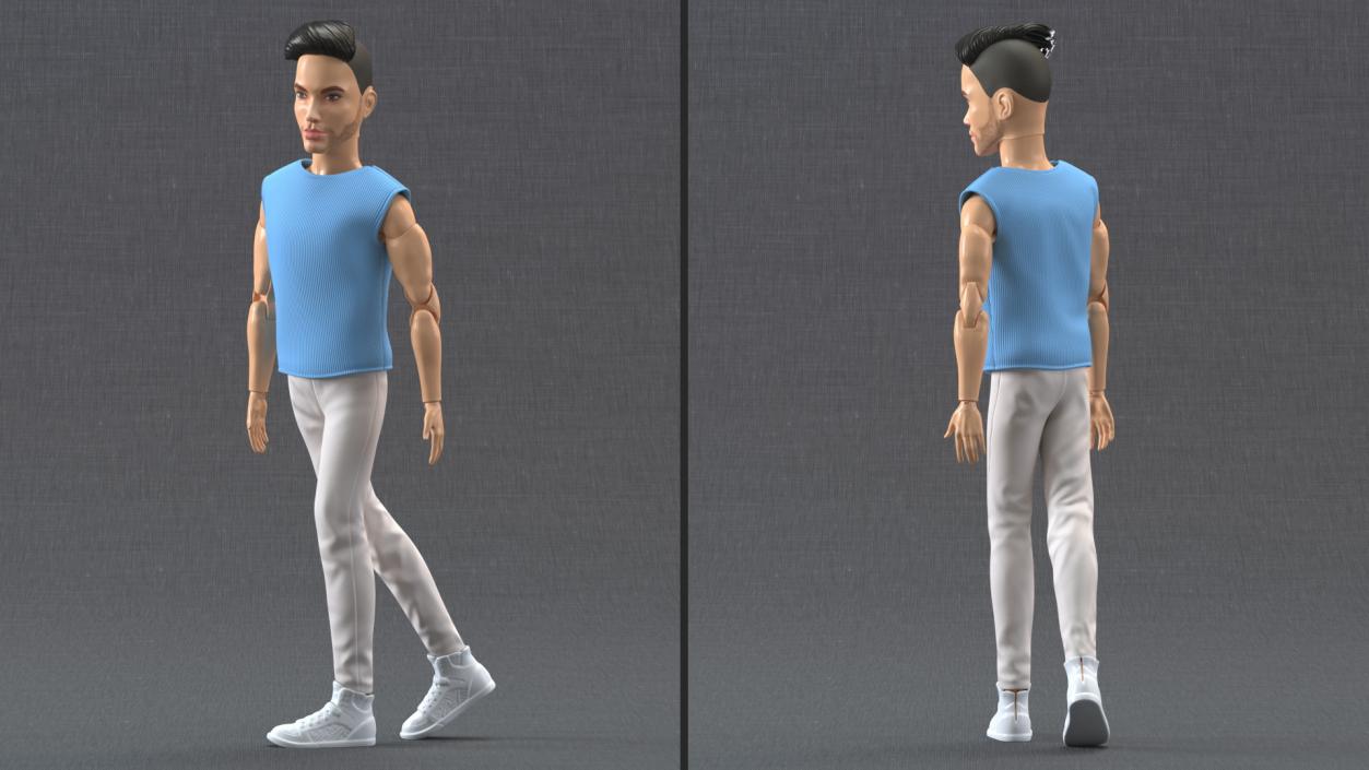 Ken Doll Dressed Walking Pose 3D model